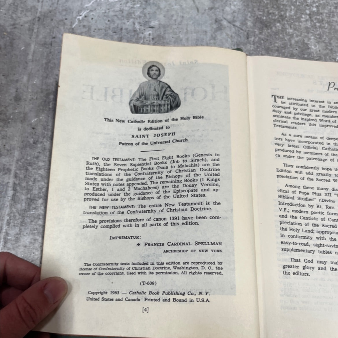 holy bible saint joseph edition book, by unknown, 1963 Hardcover image 3