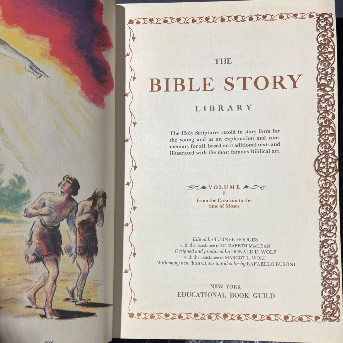 holy bible story library volume i from the creation to the time of moses book, by turner hodges, 1956 Hardcover image 2