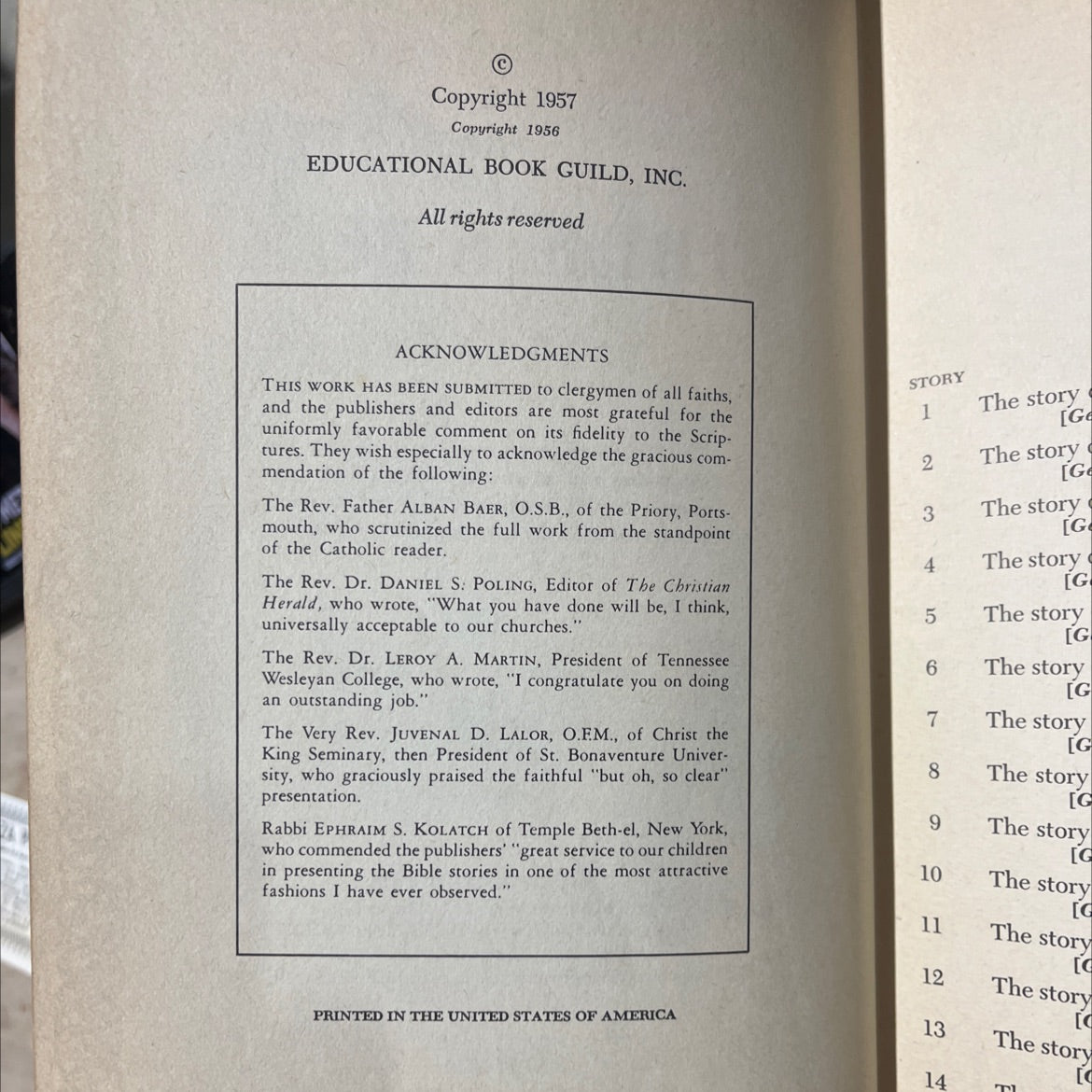 holy bible story library volume i from the creation to the time of moses book, by turner hodges, 1957 Hardcover image 3