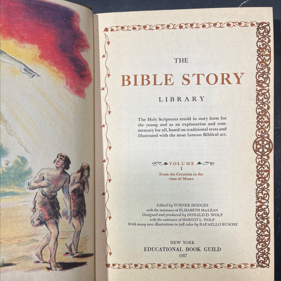 holy bible story library volume i from the creation to the time of moses book, by turner hodges, 1957 Hardcover image 2