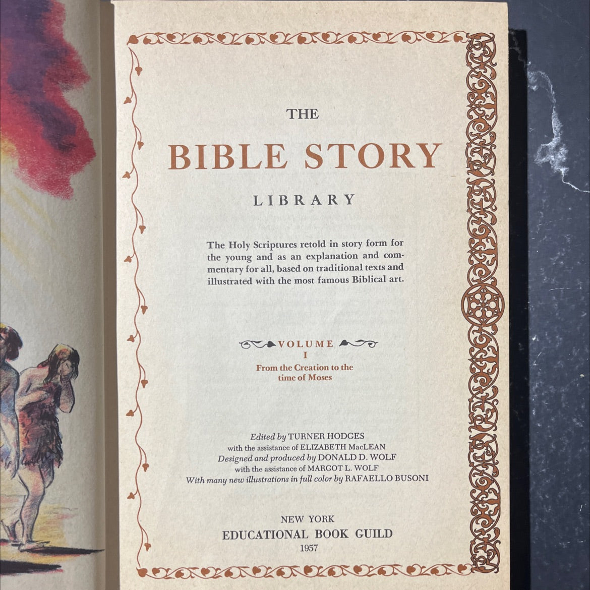 holy bible story library volume i from the creation to the time of moses book, by turner hodges, 1957 Hardcover image 2
