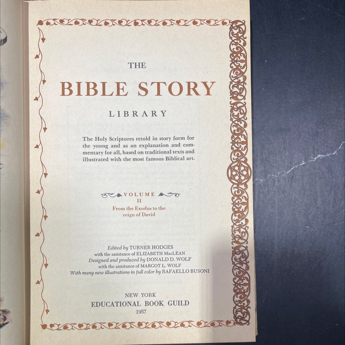 holy bible story library volume ii from the exodus to the reign of david book, by turner hodges, 1957 Hardcover image 2