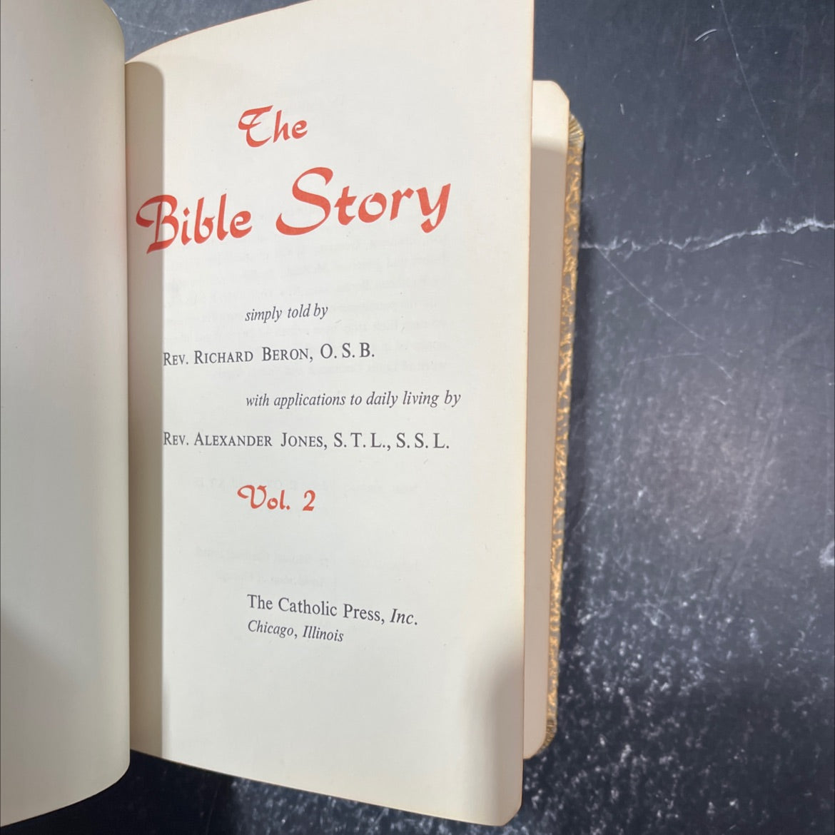 holy bible story simply told vol. 2 book, by rev. richard beron, o.s.b. and rev. alexander jones, s.t.l., s.s.l., 1959 image 2