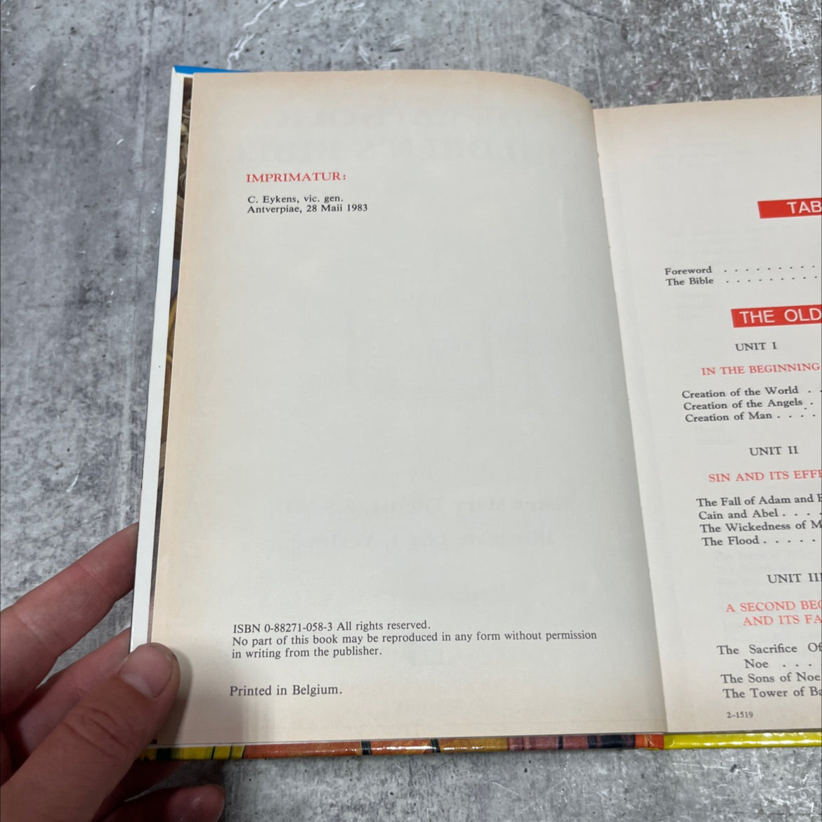 holy bible the catholic children's bible the testament testamen testament book, by sister mary theola s.s.n.d., 1983 image 3