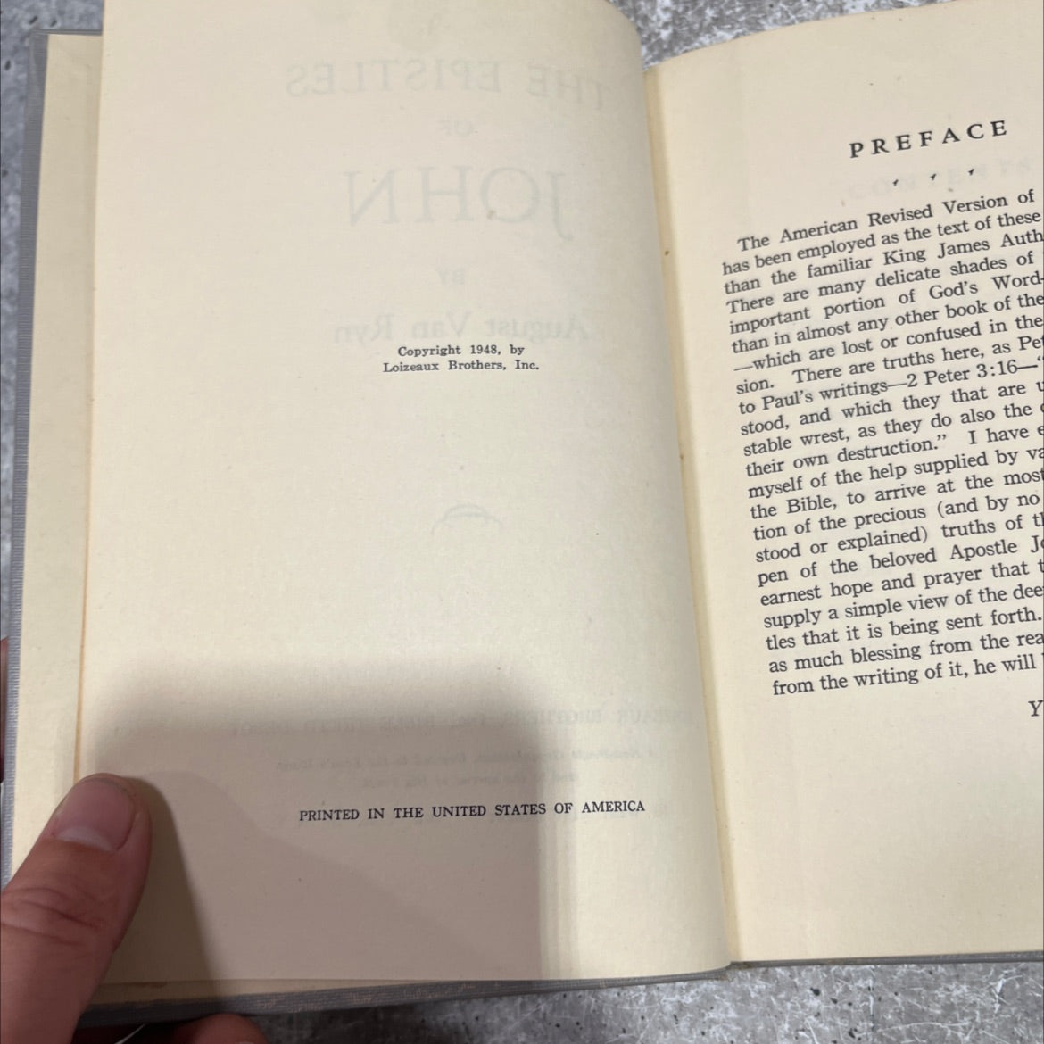 holy bible the epistles of john book, by August Van Ryn, 1948 Hardcover image 3