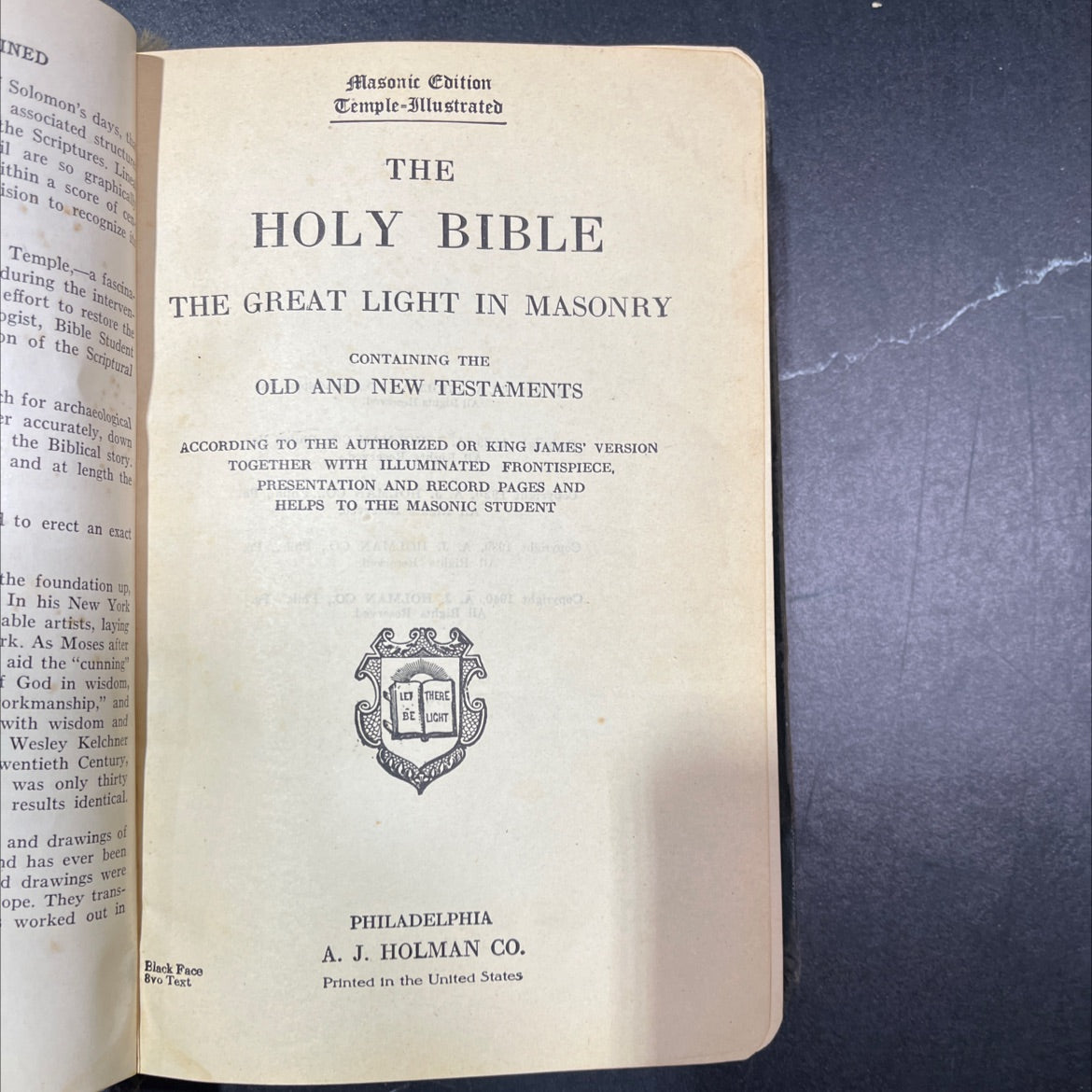 holy bible the great light in masonry containing the old and new testaments according to the authorized or king james image 2