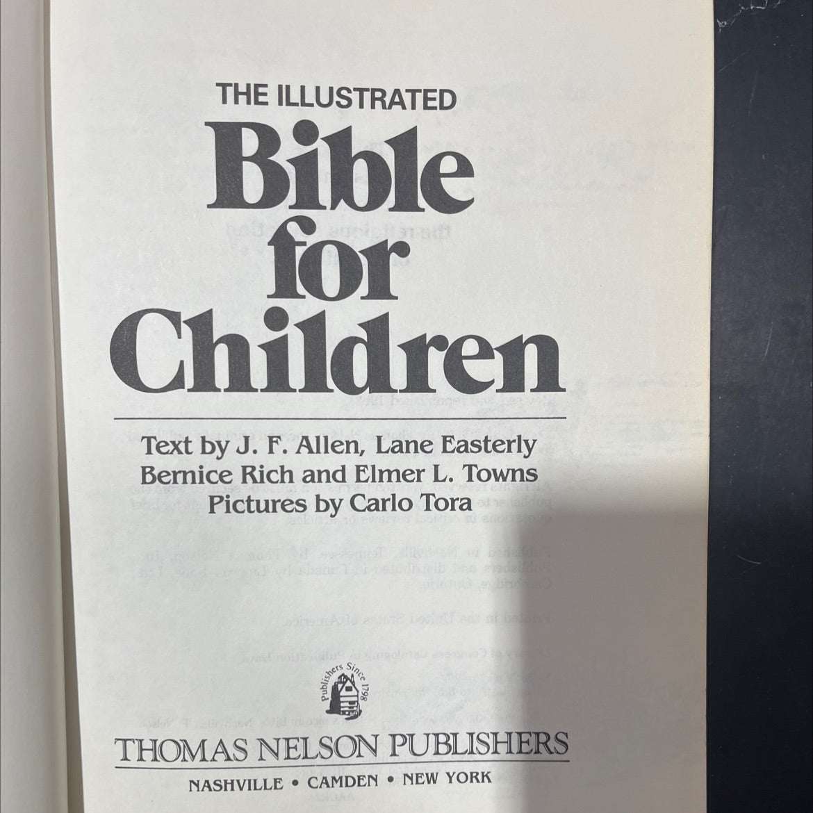 holy bible the illustrated bible for children book, by J. F. Allen, Lane Easterly, Bernice Rich, Elmer L. Towns, 1982 image 2
