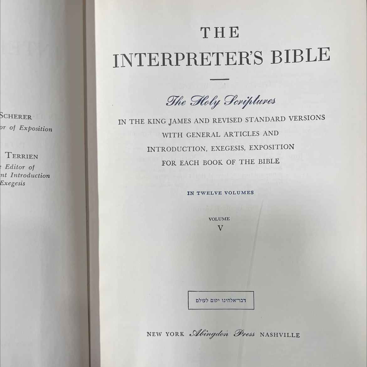 holy bible the interpreter's bible volume v book, by scherer terrien, 1956 Hardcover image 2