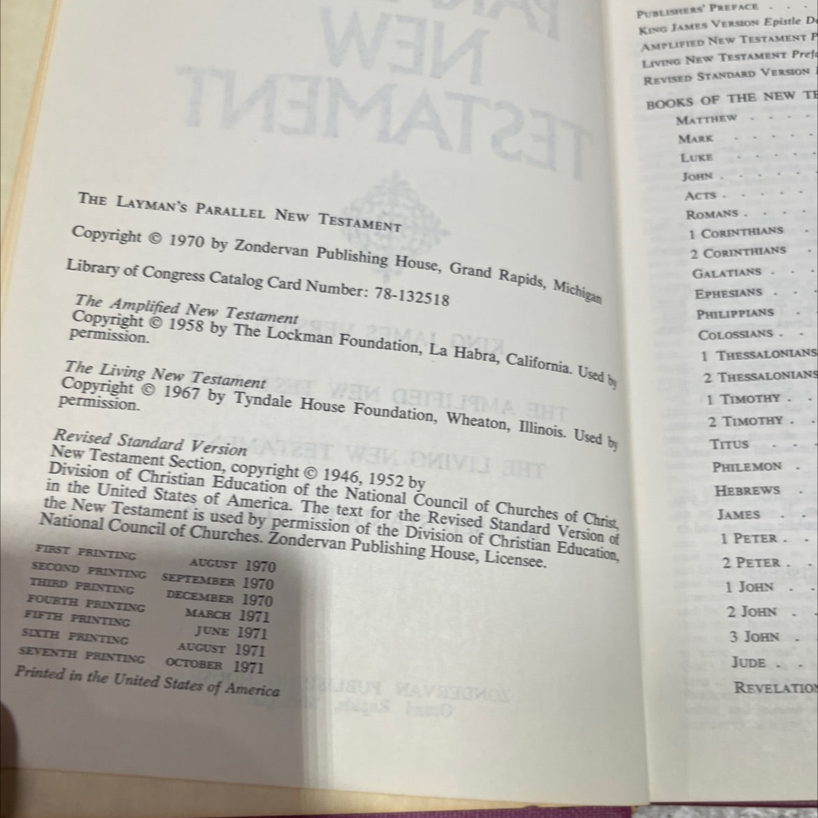 holy bible the layman's parallel new testament book, by unknown, 1970 Hardcover image 3