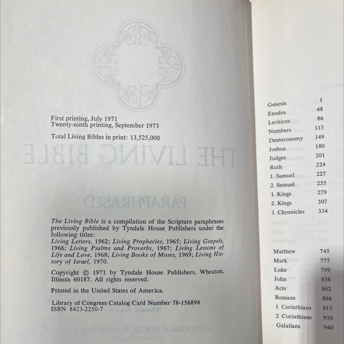 holy bible the living bible book, by not stated, 1971 Hardcover image 3
