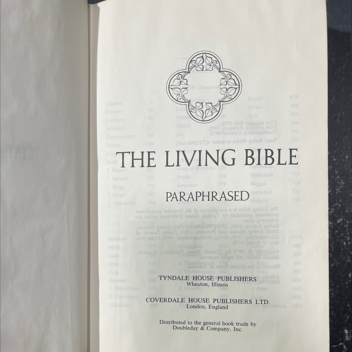 holy bible the living bible book, by not stated, 1972 Hardcover image 2