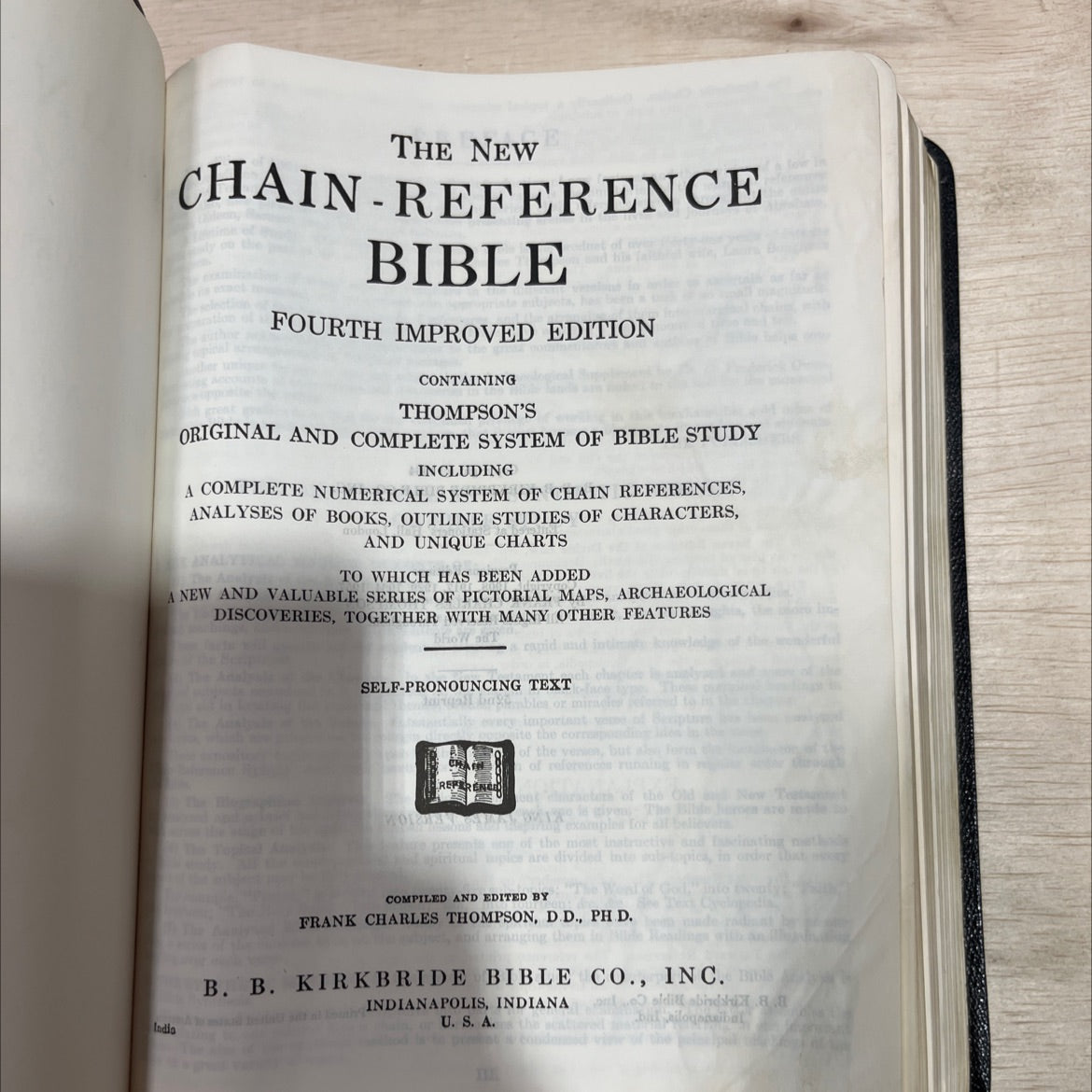 holy bible the new chain-reference book, by frank charles thompson, d.d., ph.d., 1964 Leather image 2