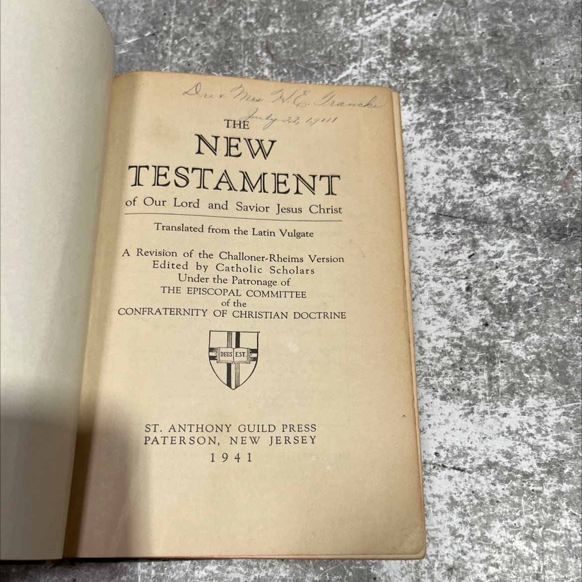 holy bible the new testament of our lord and savior jesus christ translated from the latin vulgate book, by unknown, image 2