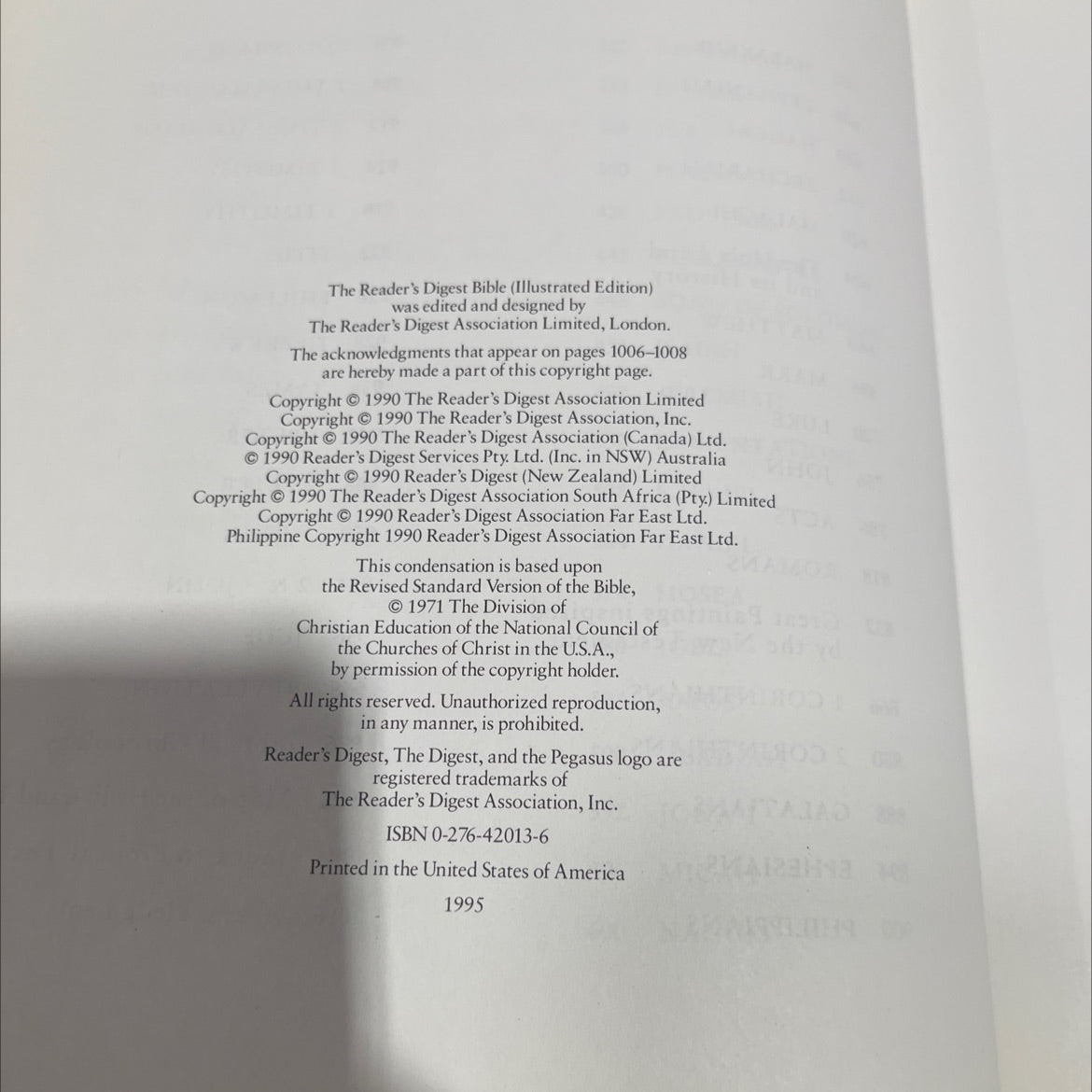 holy bible the reader's digest illustrated edition book, by unknown, 1990 Hardcover image 3