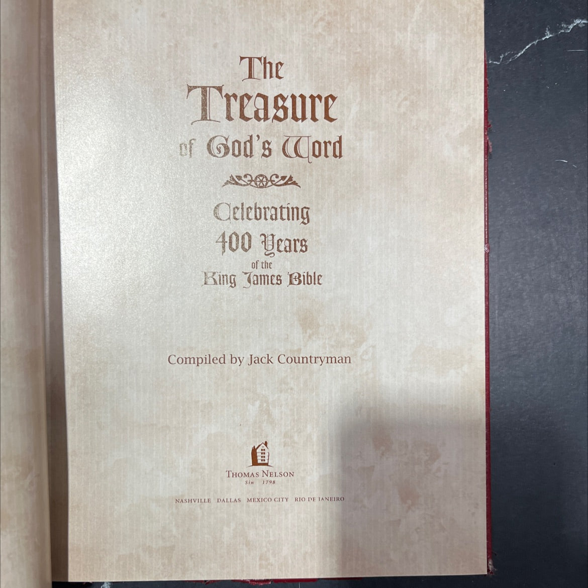 holy bible the treasure of god's word celebrating 400 years of the king james bible book, by Jack Countryman, 2010 image 2