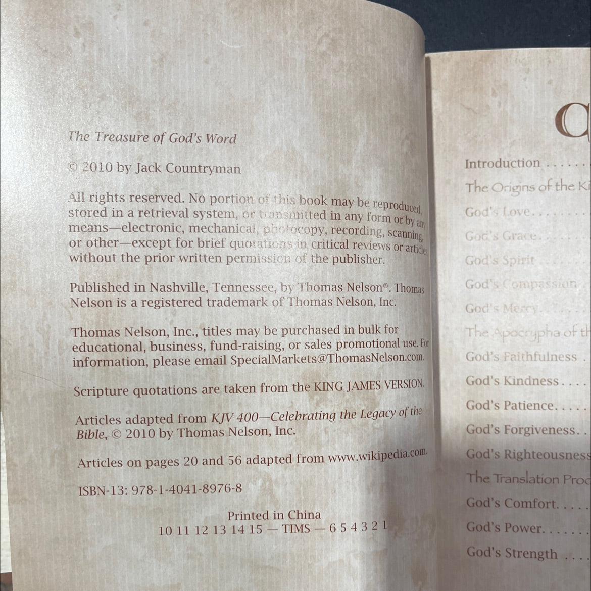 holy bible the treasure of god's word celebrating 400 years of the king james bible book, by Jack Countryman, 2010 image 3