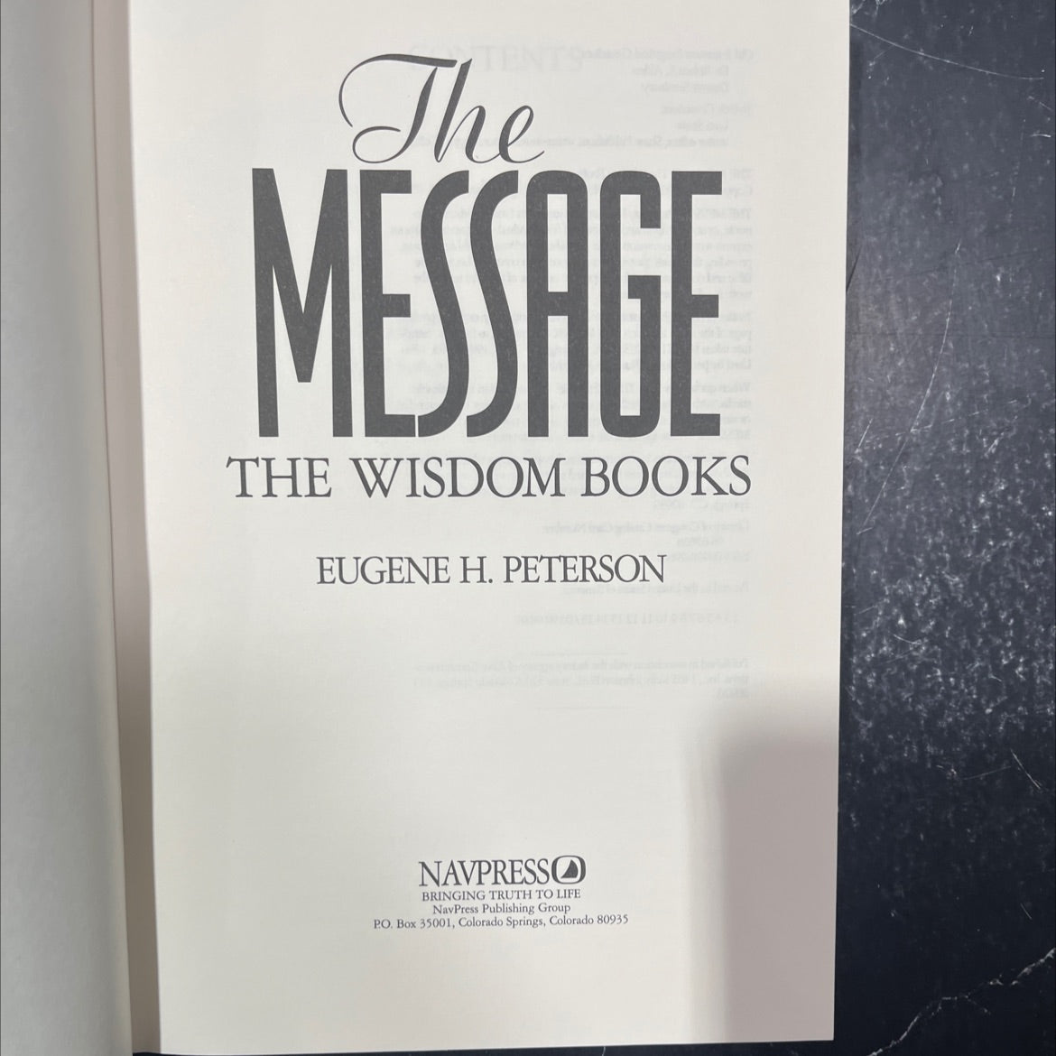 holy bible the wisdom books book, by eugene h. peterson, 1996 Hardcover image 2