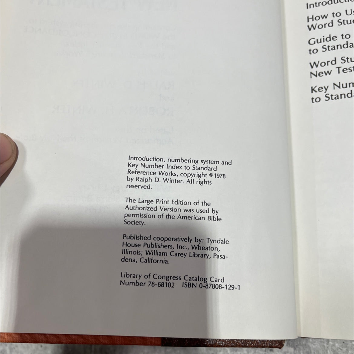 holy bible the word study new testament book, by ralph d. winter, roberta h. winter, 1978 Hardcover image 3