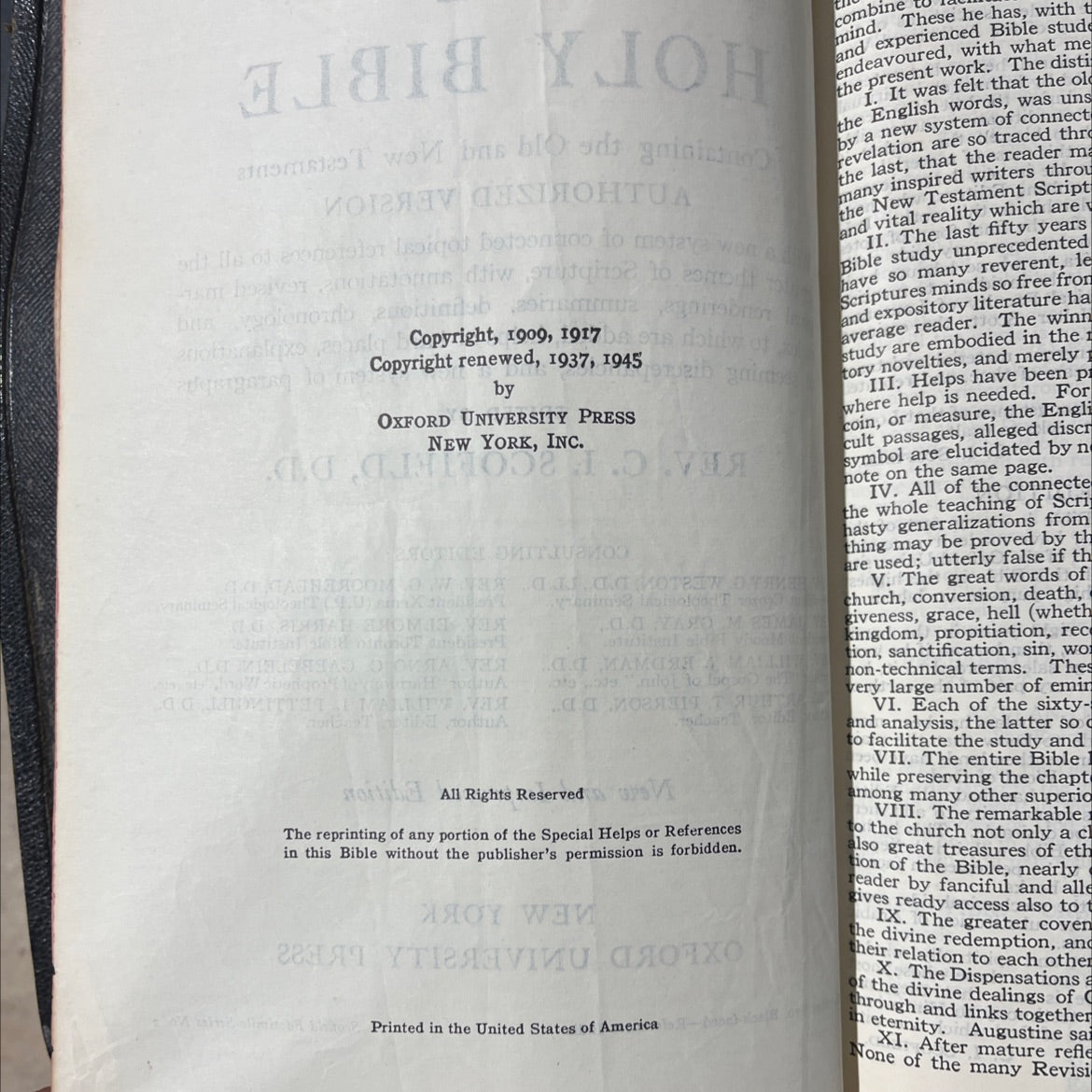 holy bible book, by rev. c. i. scofield, d.d., 1945 Leather image 3