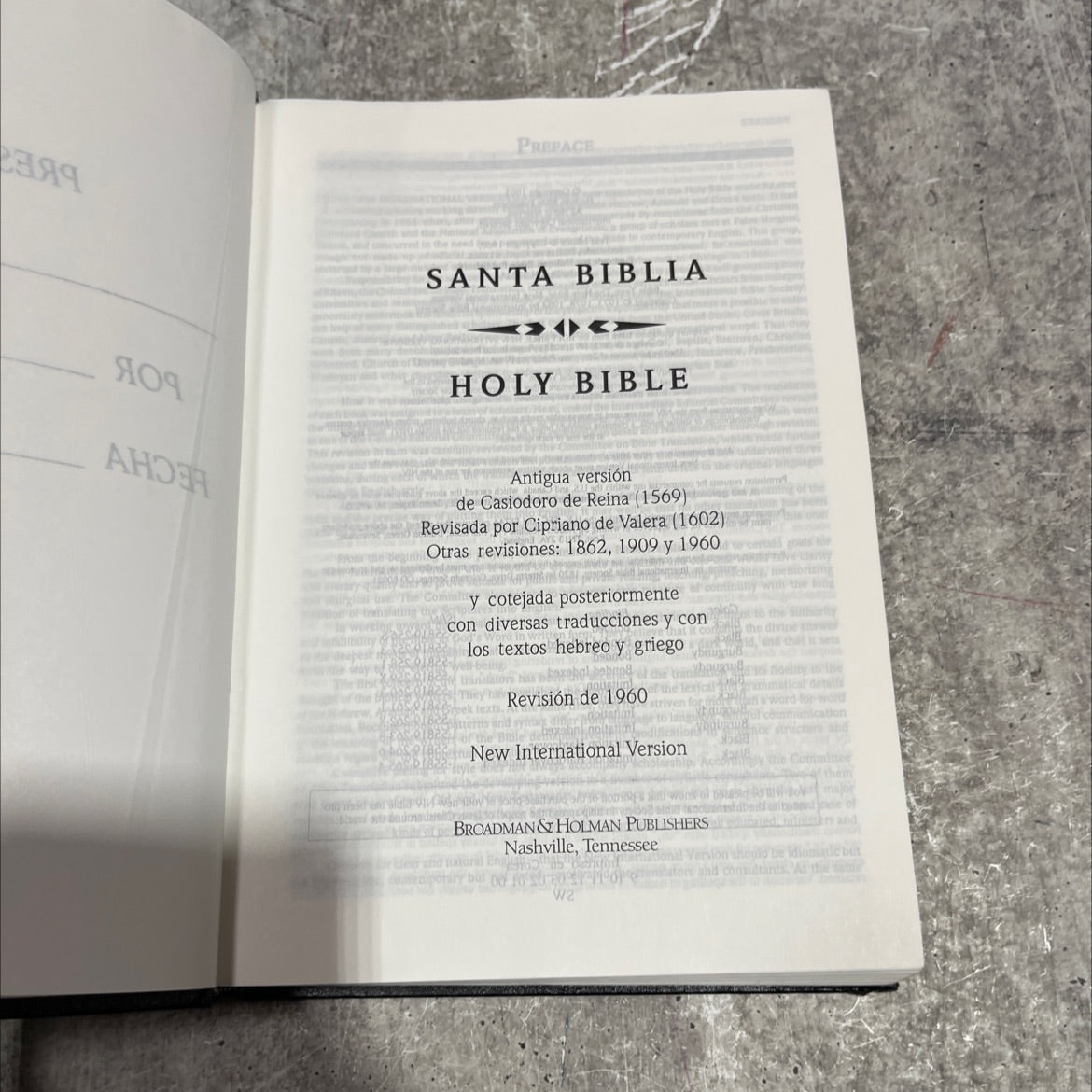 holy bible book, by casiodoro de reina, cipriano de valera, 1960 Hardcover image 2