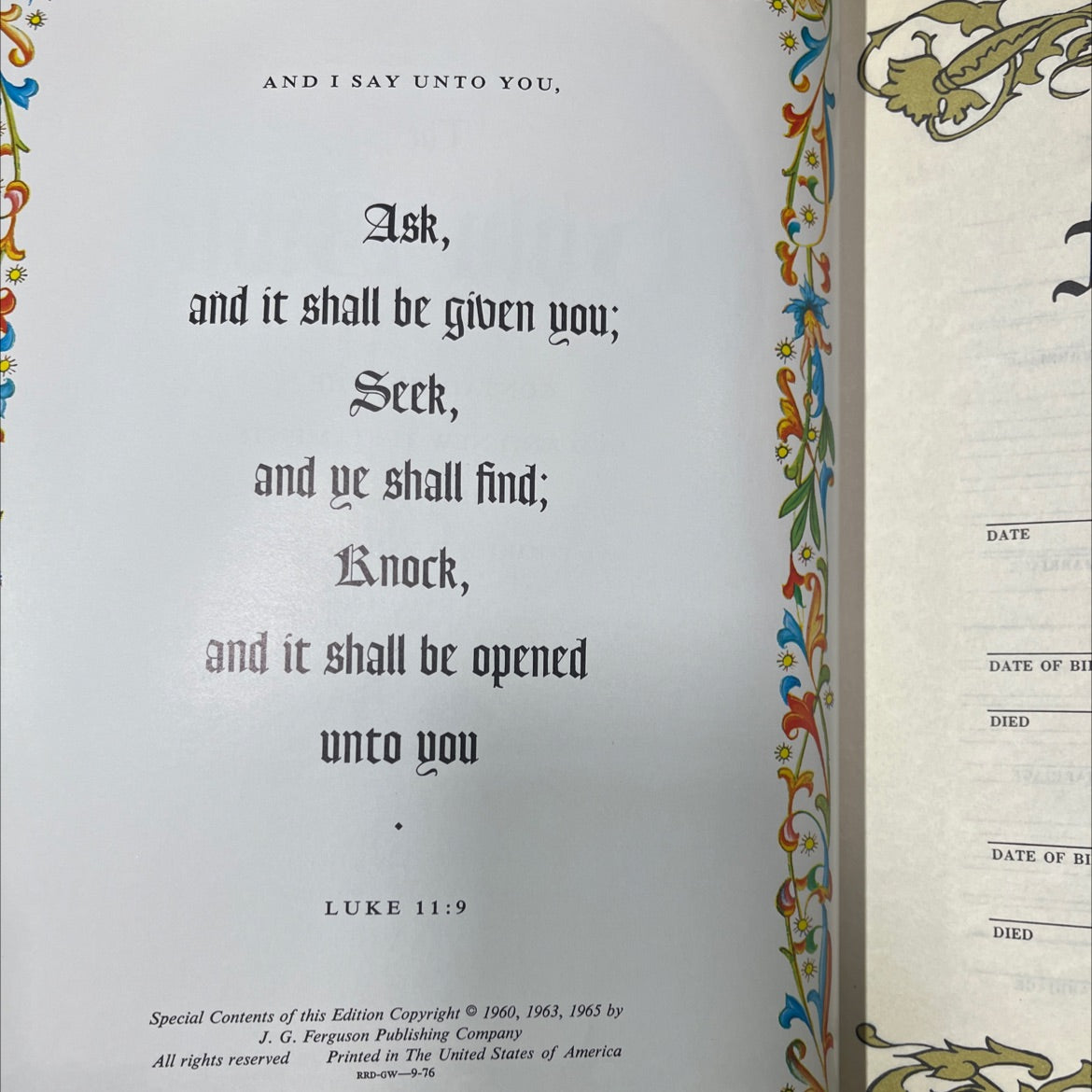 holy bible book, by unknown, 1965 Leather image 3