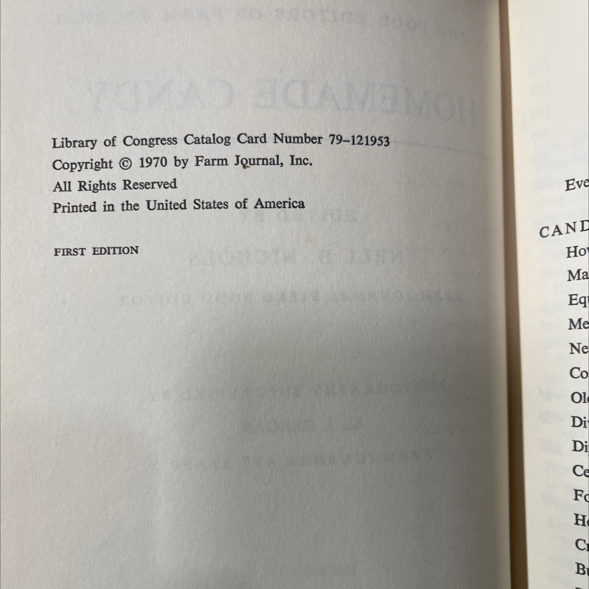 homemade candy book, by Nell B. Nichols, 1970 Hardcover image 3