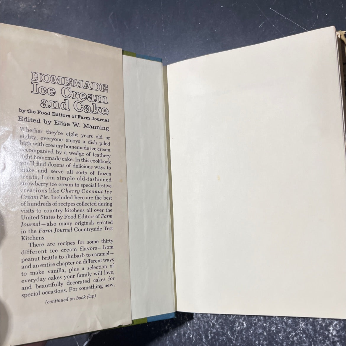 homemade ice cream and cake book, by elise w. manning, 1972 Hardcover image 4