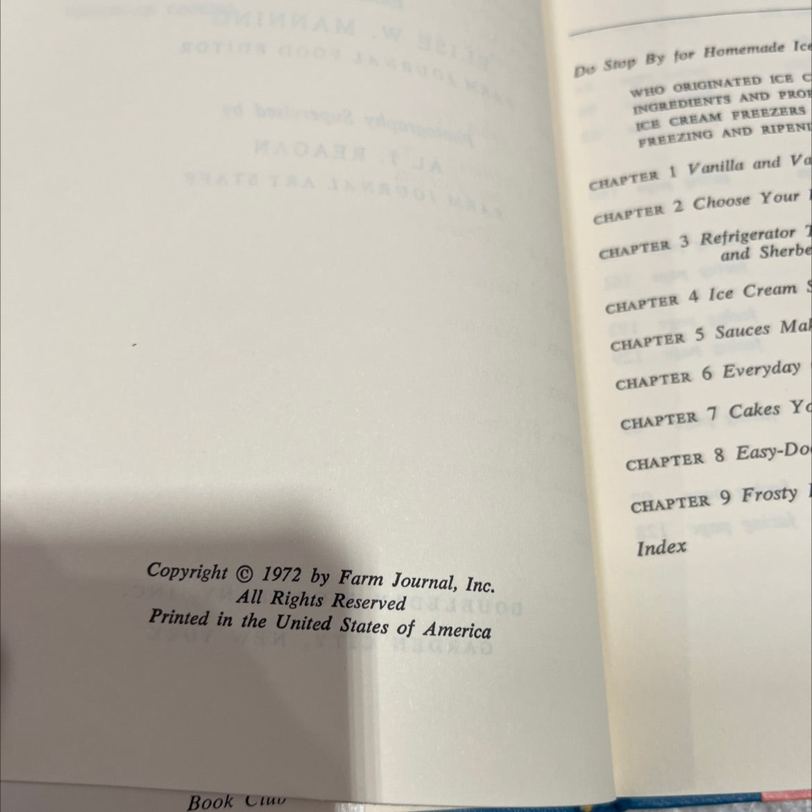 homemade ice cream and cake book, by elise w. manning, 1972 Hardcover image 3