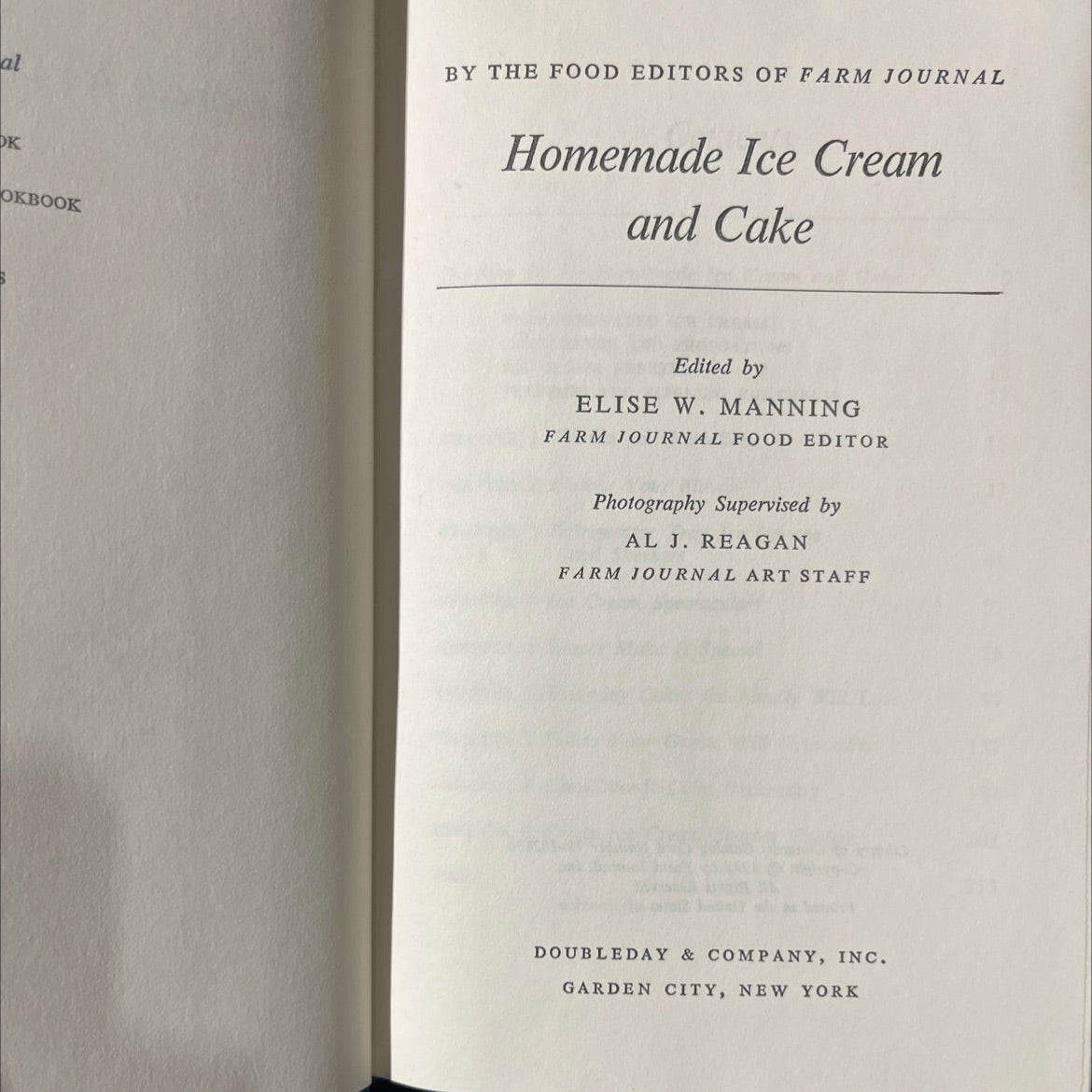 homemade ice cream and cake book, by elise w. manning, 1972 Hardcover image 2