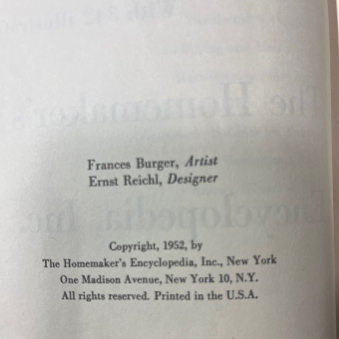 homemaker's encyclopedia book, by Miriam B. Reichl, 1952 Hardcover image 3