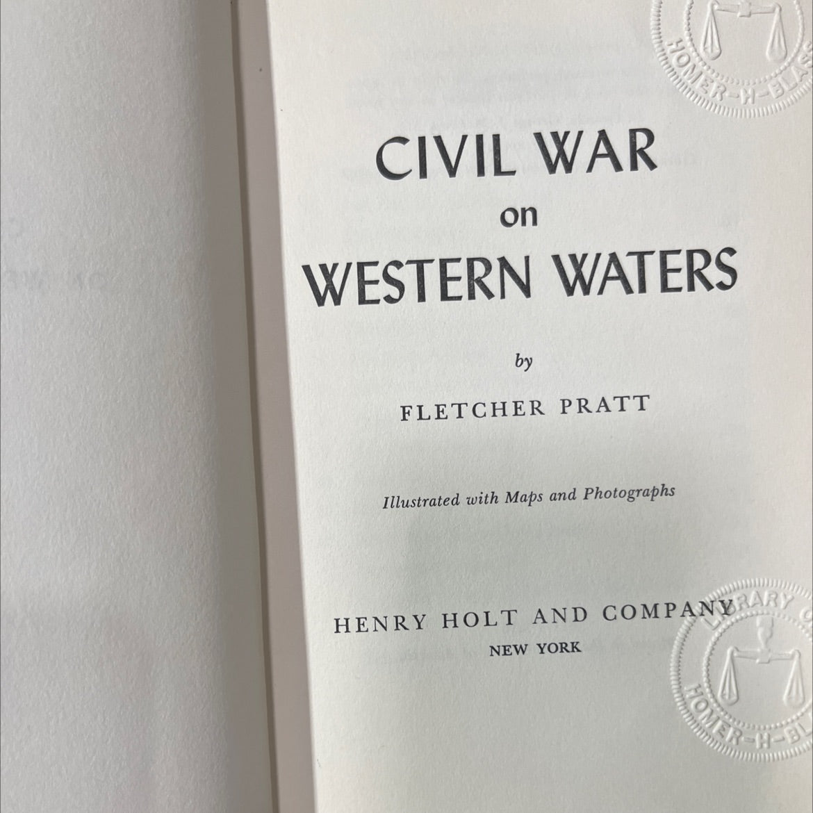 homer civil war on western waters book, by fletcher pratt, 1956 Hardcover image 2