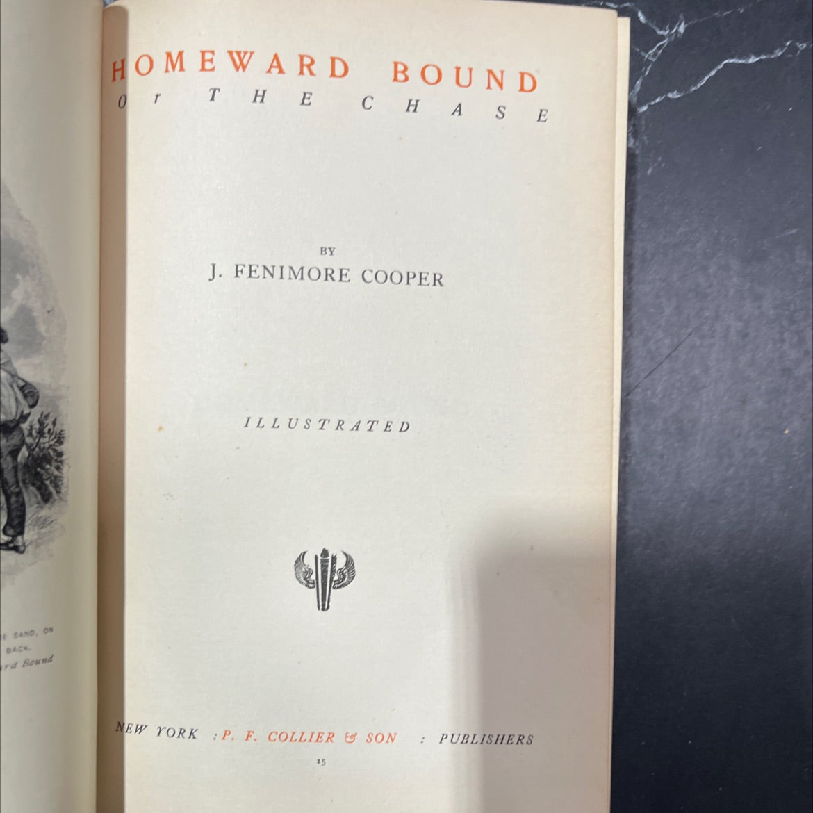 homeward bound the chase book, by j. fenimore cooper, 1900 Hardcover image 2