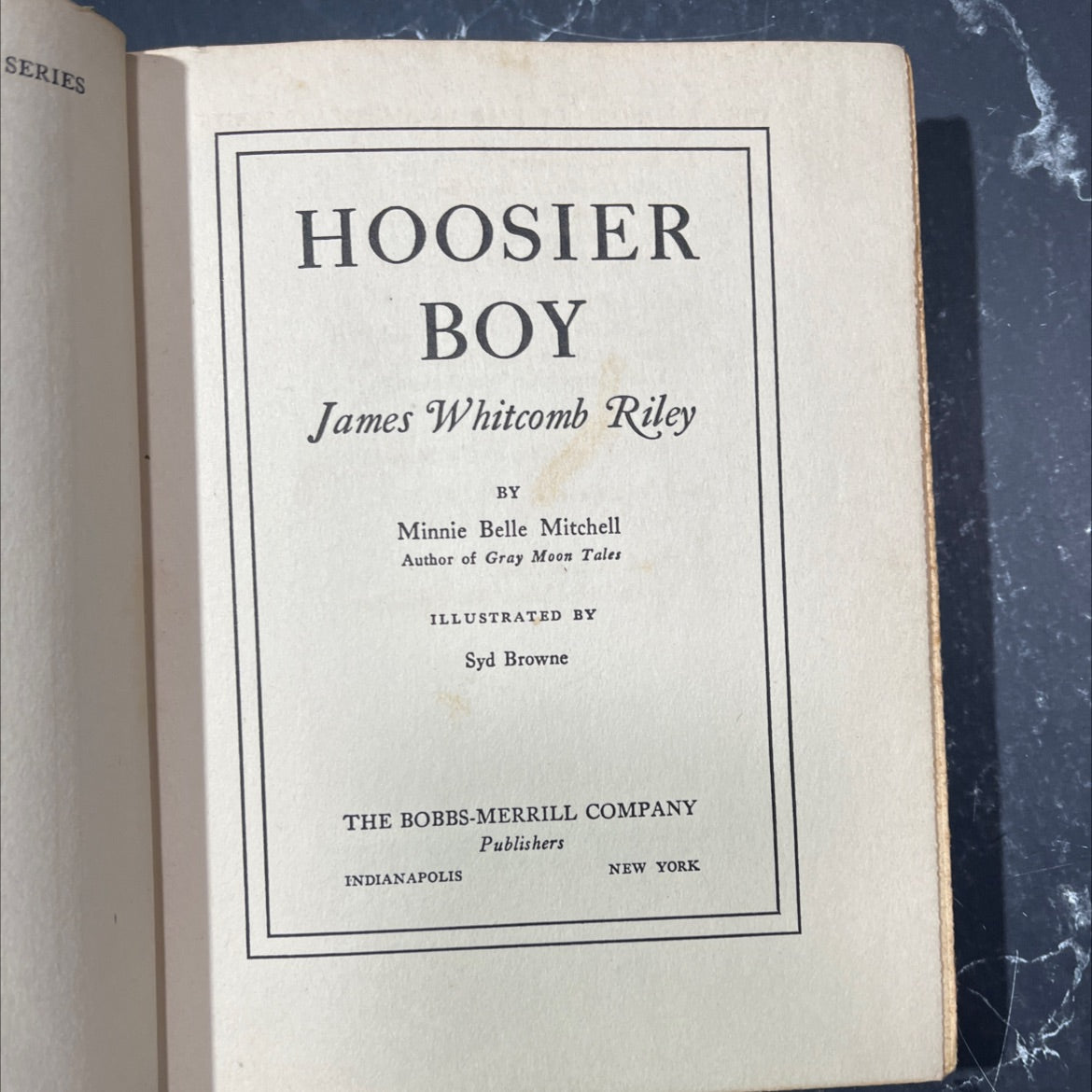 hoosier boy book, by minnie belle mitchell, 1942 Hardcover image 2