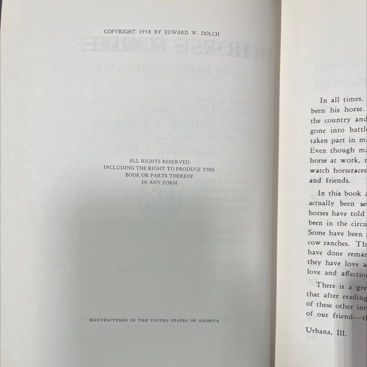horse stories in basic vocabulary book, by edward w. dolch and marguerite p. dolch, 1958 Hardcover image 3