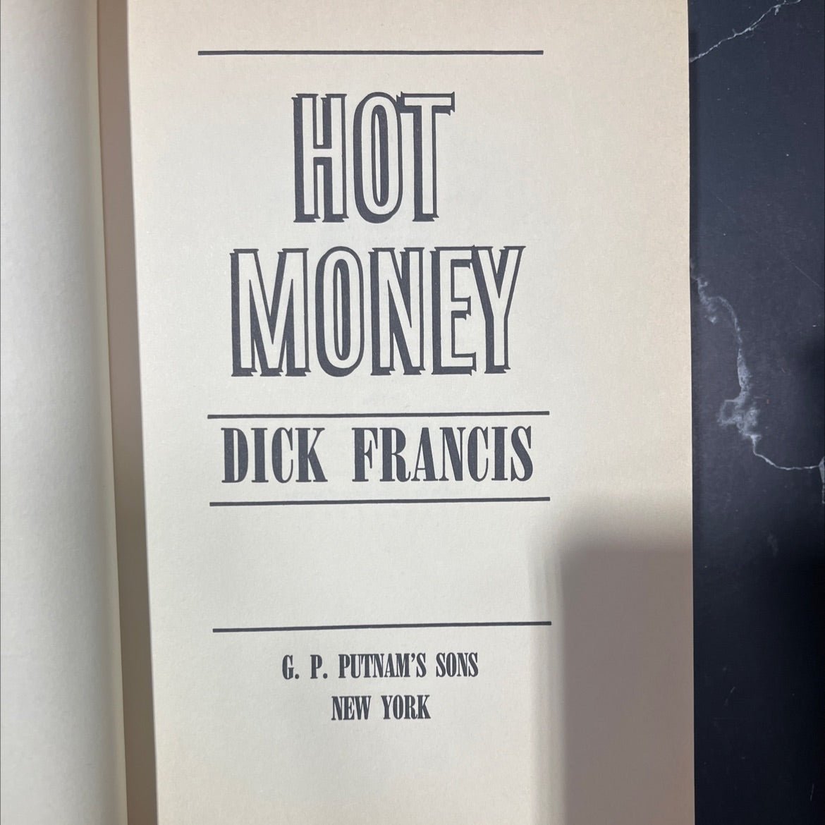 hot money book, by dick francis, 1988 Hardcover image 2