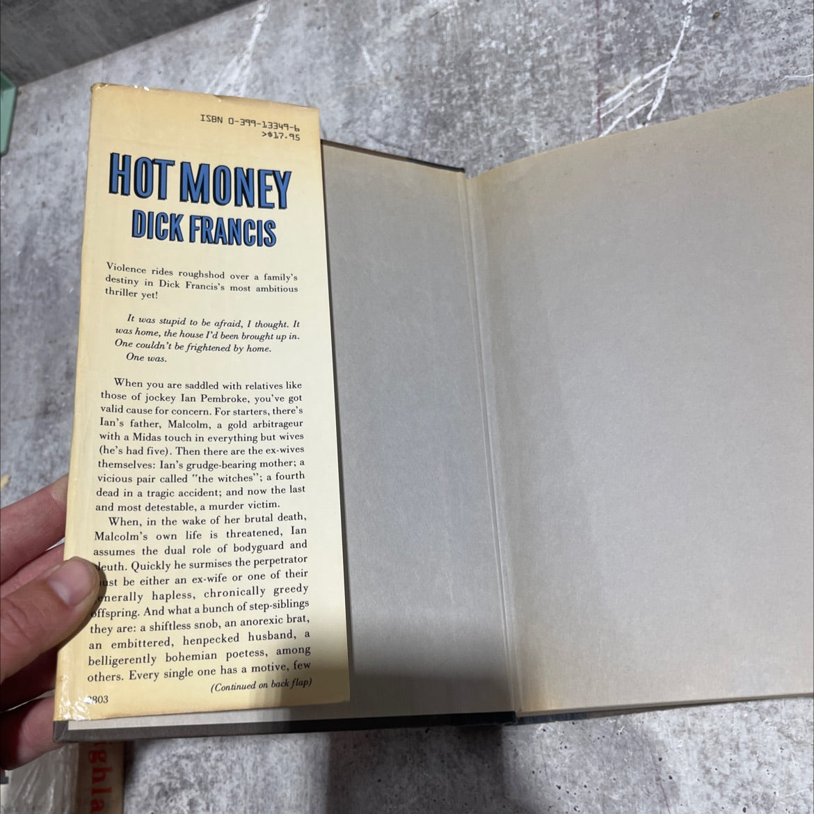 hot money book, by dick francis, 1988 Hardcover image 4