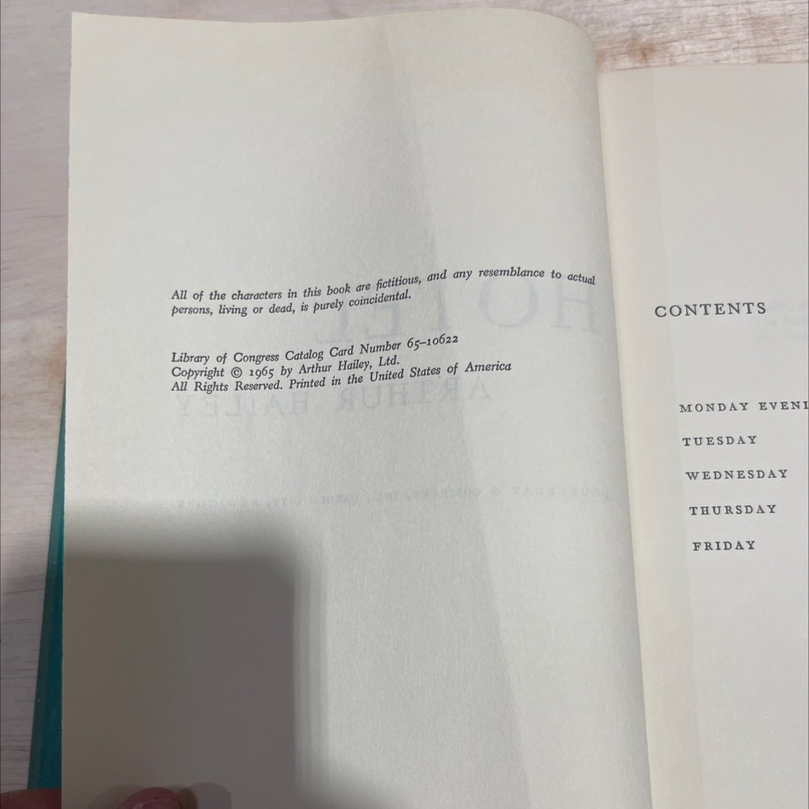 hotel book, by arthur hailey, 1965 Hardcover image 3