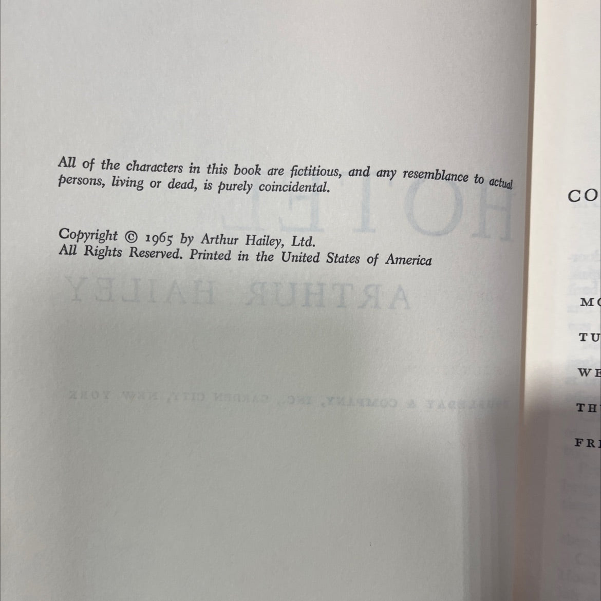 hotel book, by arthur hailey, 1965 Hardcover image 3