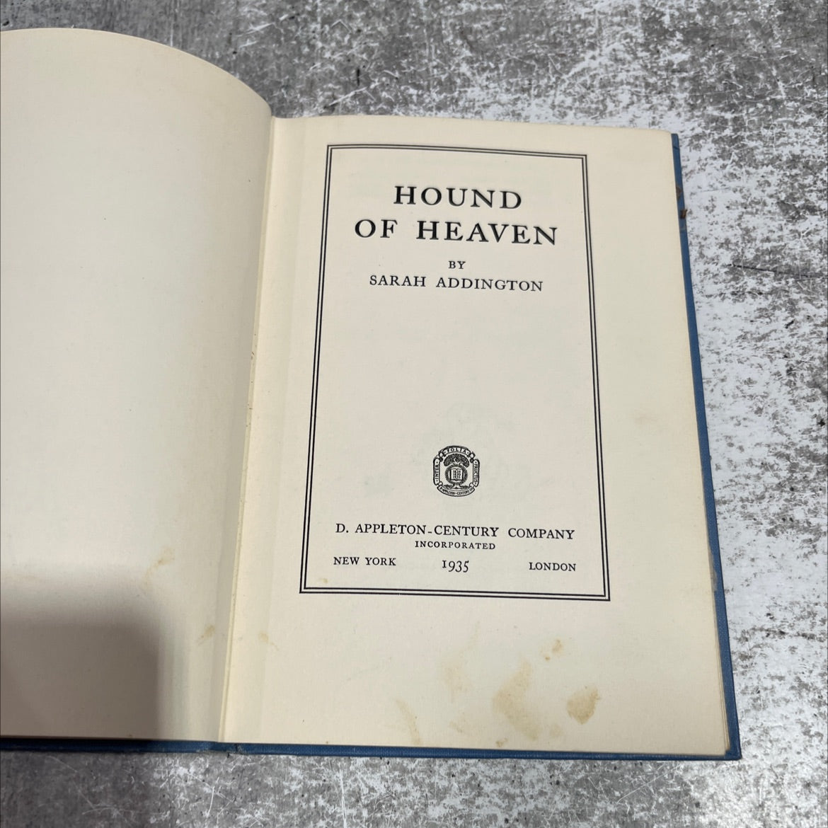 hound of heaven book, by sarah addington, 1935 Hardcover image 2