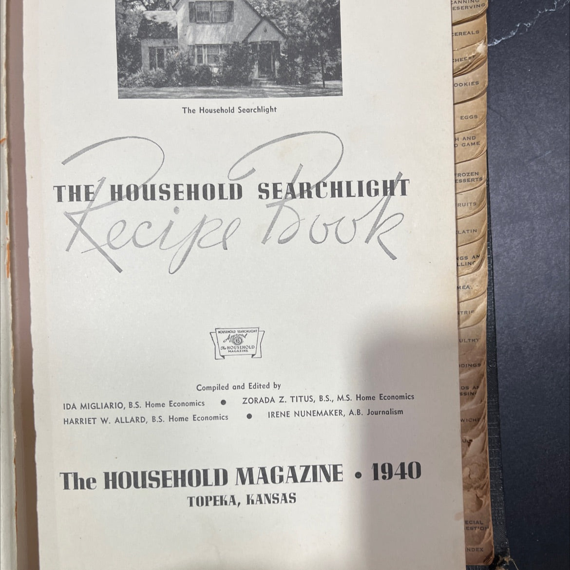 household searchlight recipe book book, by ida migliario, harriet w. allard, zorada z. titus, irene nunemaker, 1940 image 2