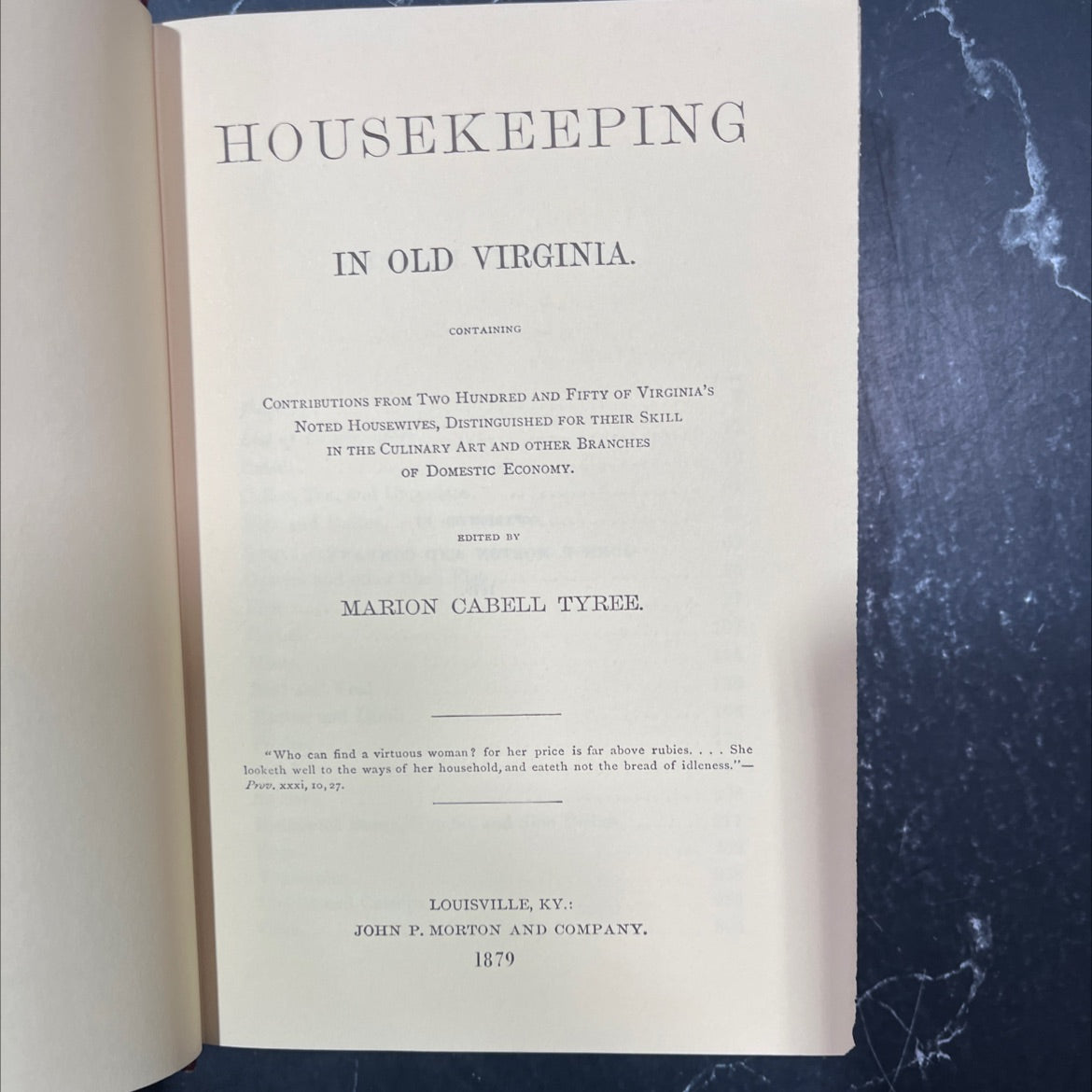 housekeeping in old virginia book, by marion cabell tyree, 1979 Hardcover image 2