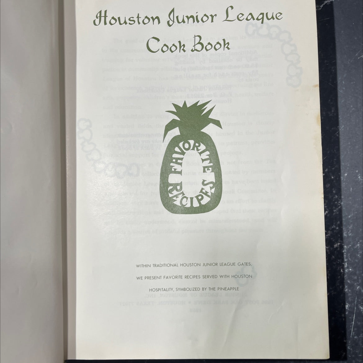 houston junior league cook book book, by junior league of houston, inc., 1968 Hardcover image 2
