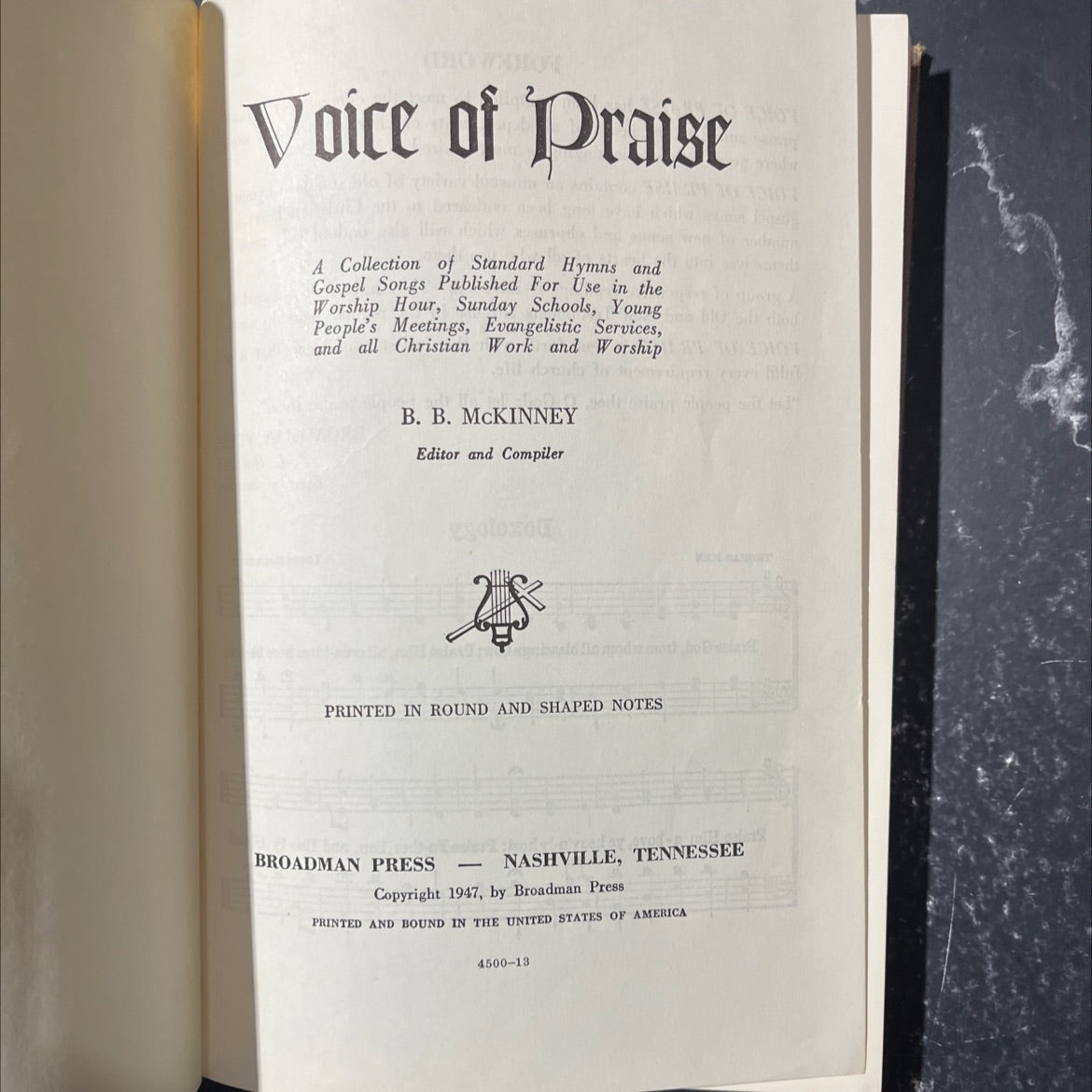 how diot voice of praise a collection of standard hymns and gospel songs book, by b. b. mckinney, 1947 Hardcover image 2