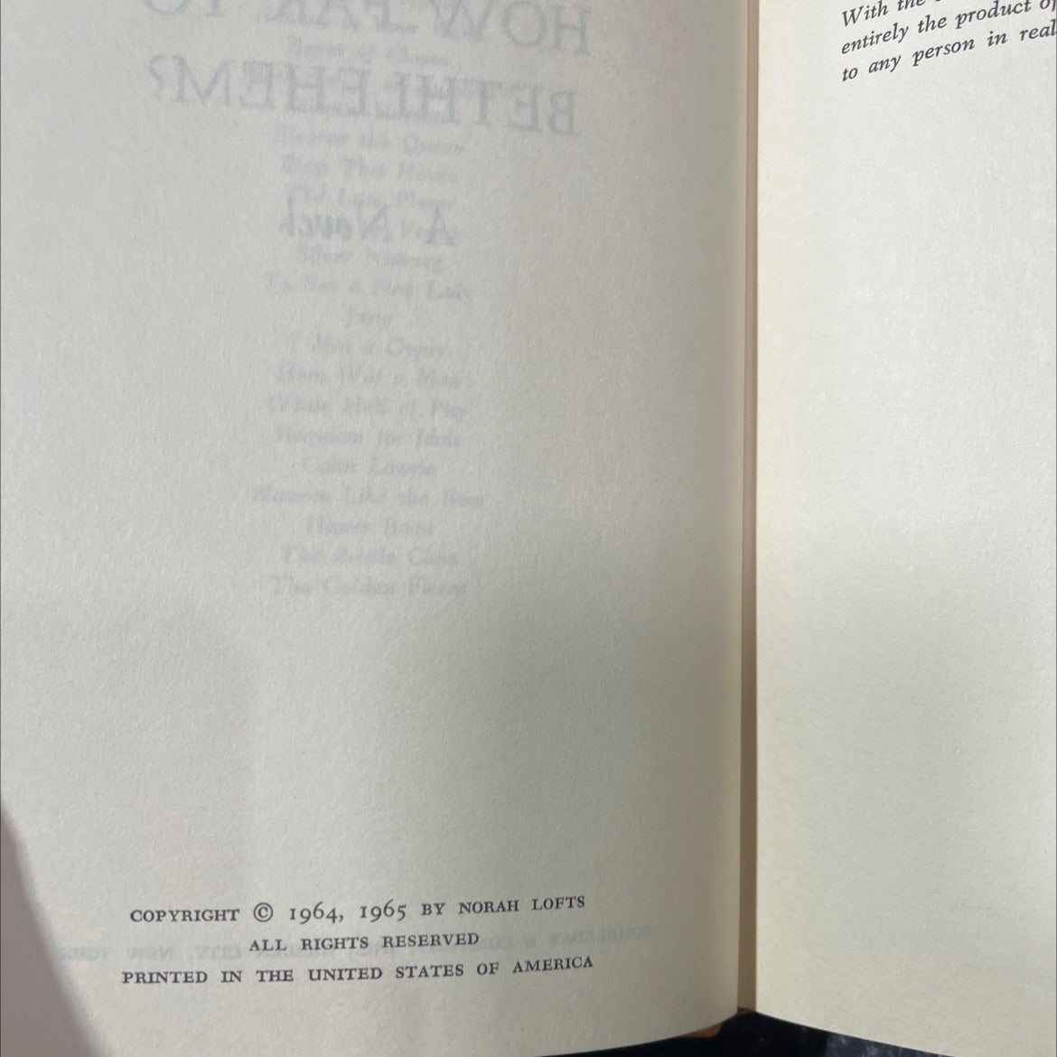 how far to bethlehem? book, by norah lofts, 1965 Hardcover image 3