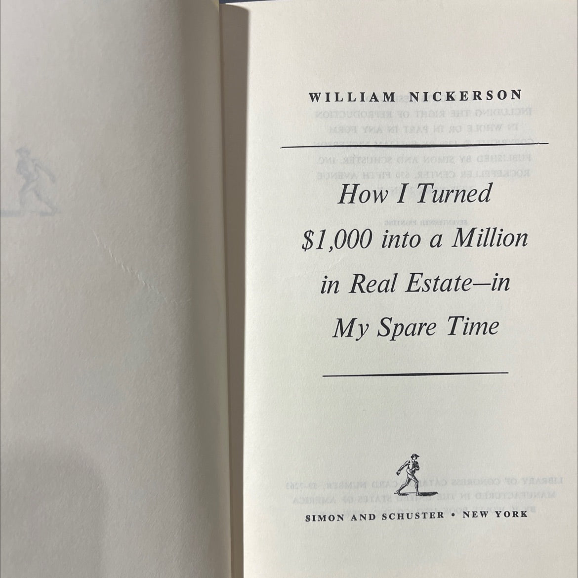 how i turned $1,000 into a million in real estate-in my spare time book, by william nickerson, 1959 Hardcover image 2