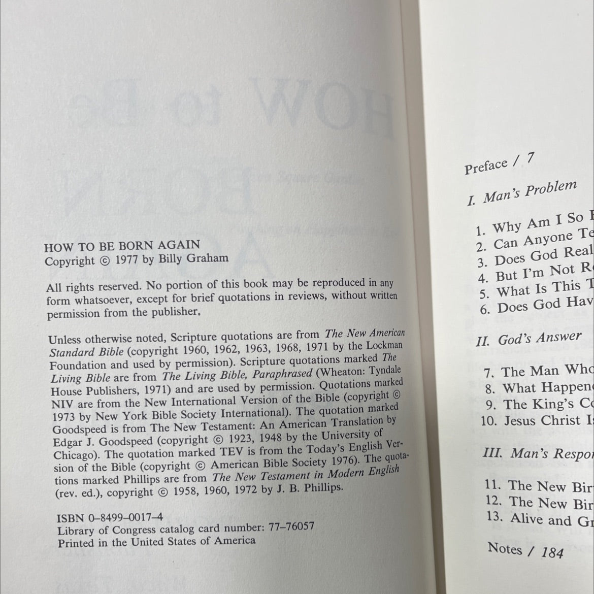 how to be born again book, by Billy Graham, 1977 Hardcover image 3