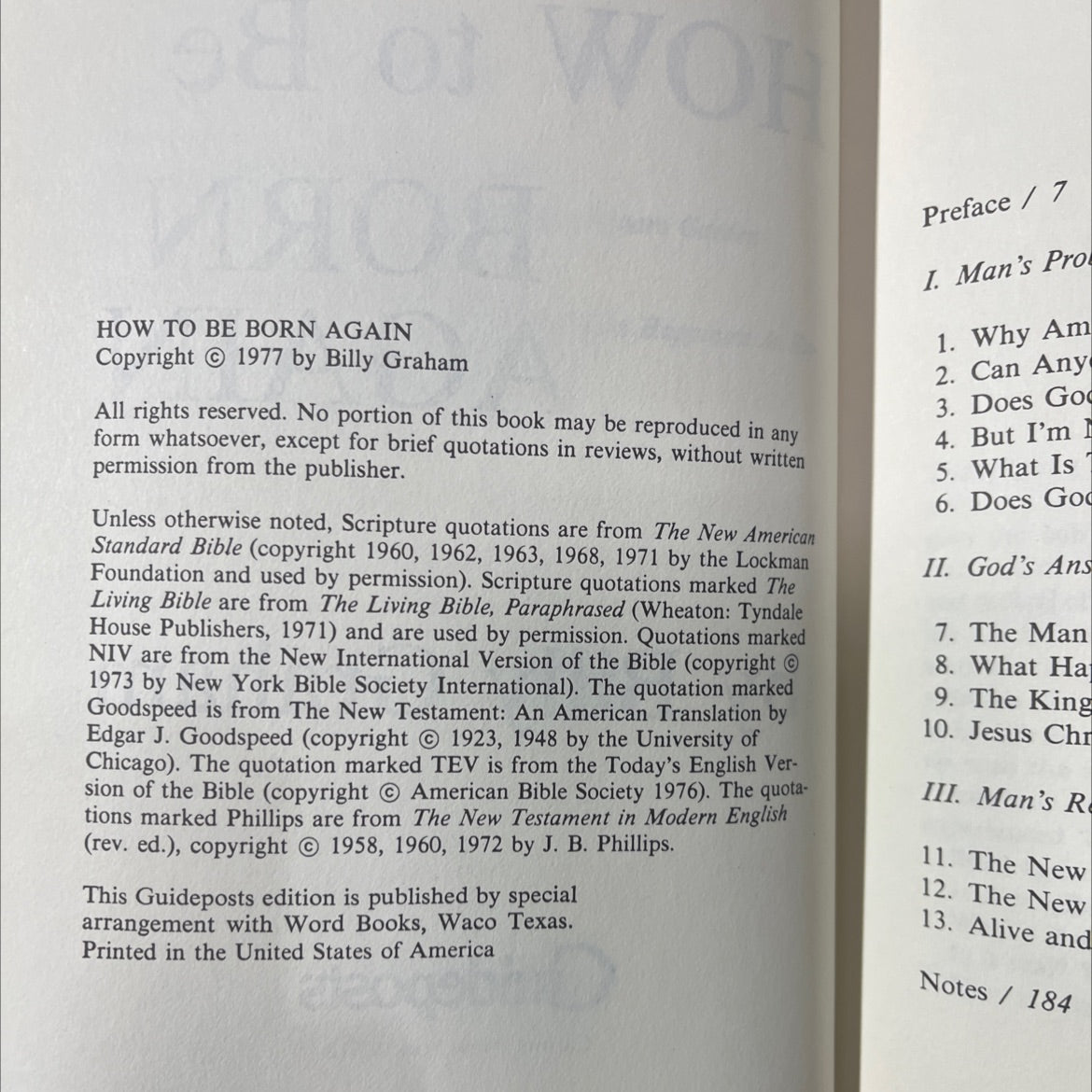 how to be born again book, by Billy Graham, 1977 Hardcover image 3