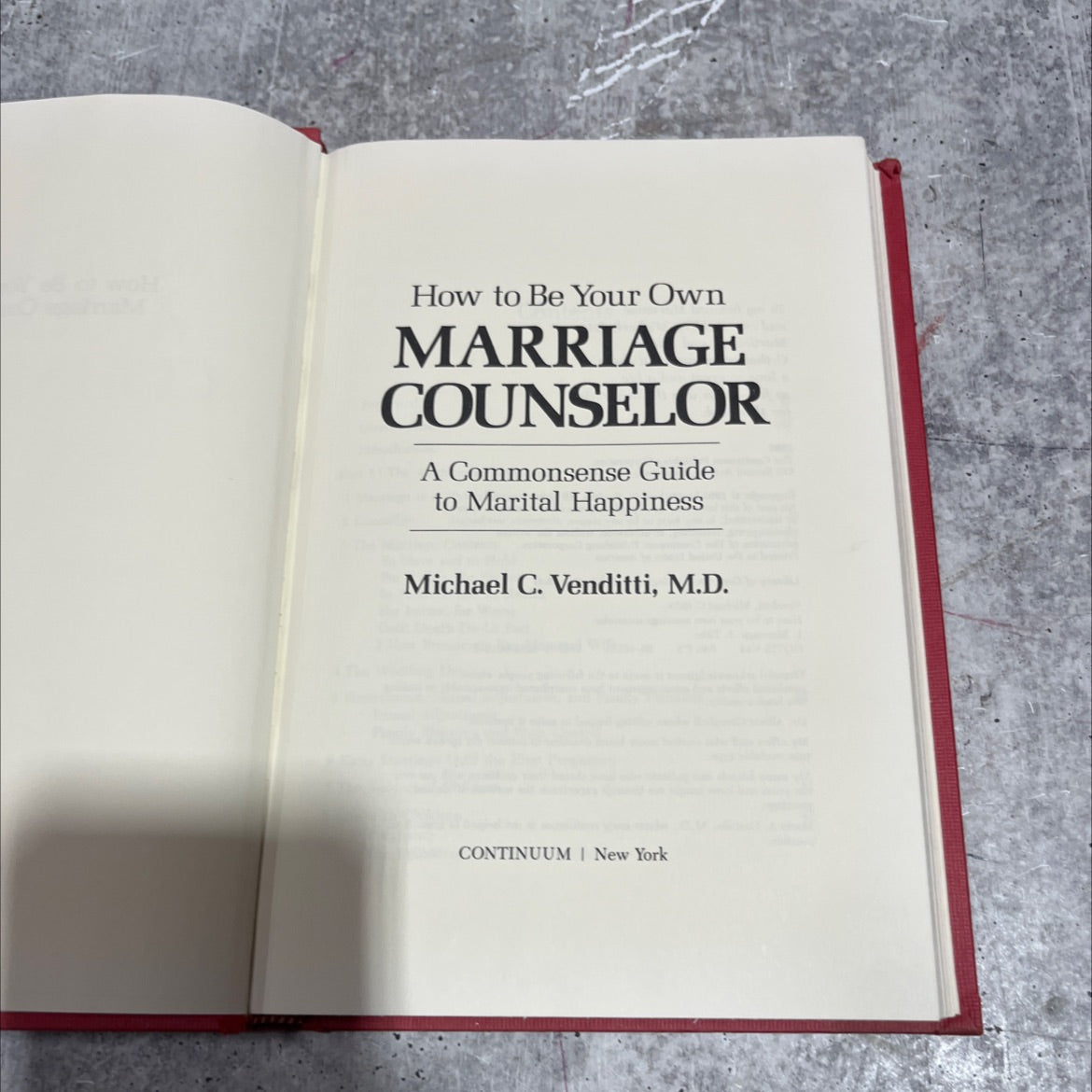 how to be your own marriage counselor book, by michael c. venditti, 1980 Hardcover image 2