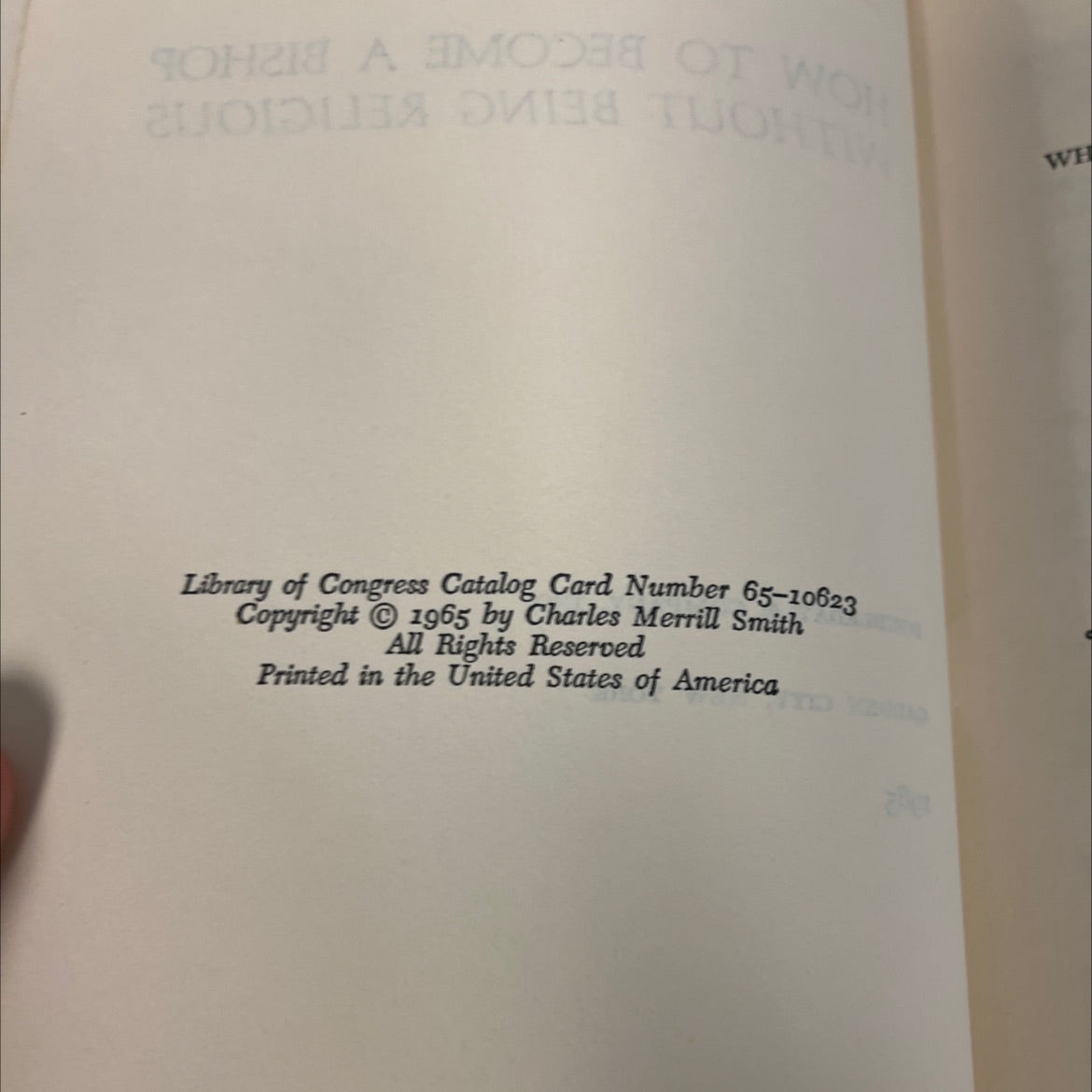 how to become a bishop without being religious book, by Charles Merrill Smith, 1965 Hardcover image 3