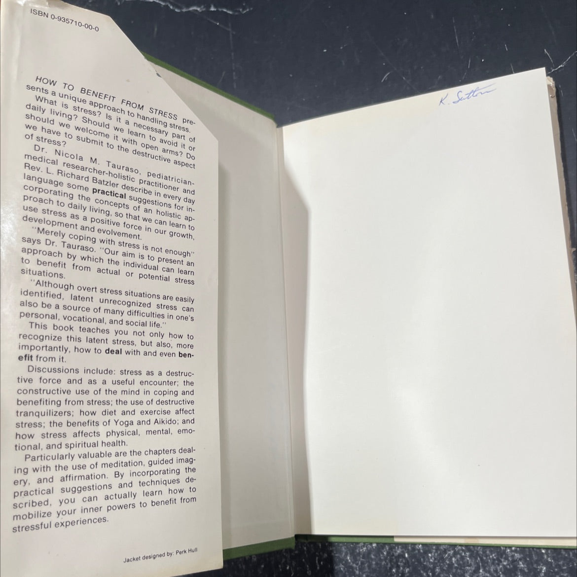 SIGNED how to benefit from stress book, by nicola m. tauraso, m.d., f.a.a.p., f.r.s.h., 1979 Hardcover, First Edition, image 4